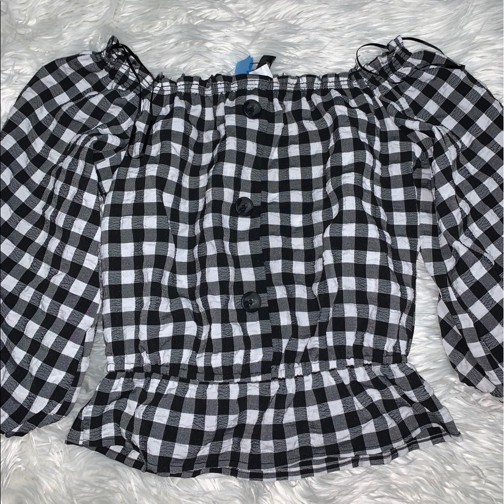 Black and white flannel shirt